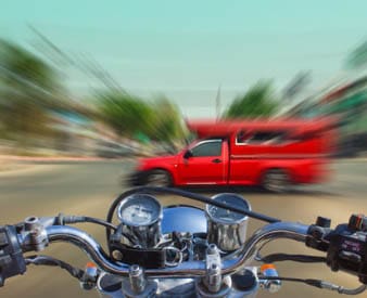 Motorcycle travelling at high speed