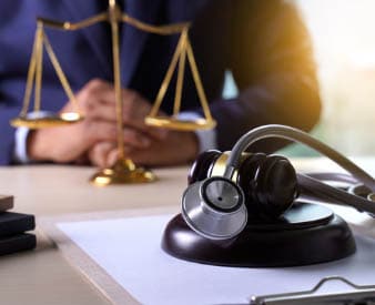 Stethoscope and gavel