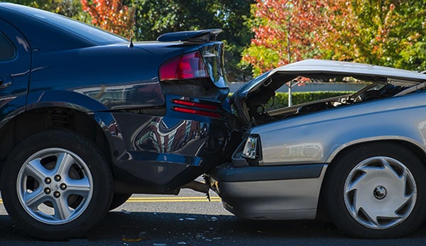 Coche volcado tras accidente