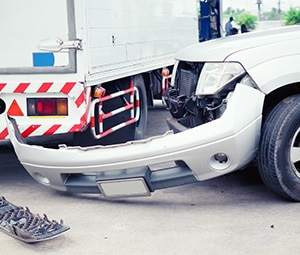 Trucks involved in an accident
