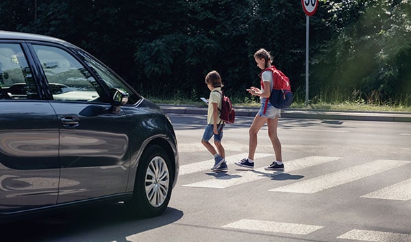 Kids crossing the street