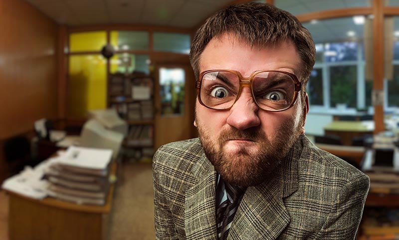 Angry boss retaliating against employee