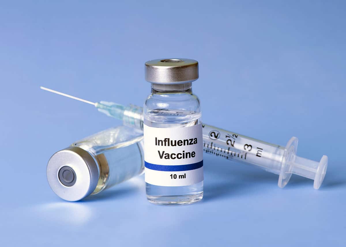 Frasco de vacuna contra la influenza contra la influenza