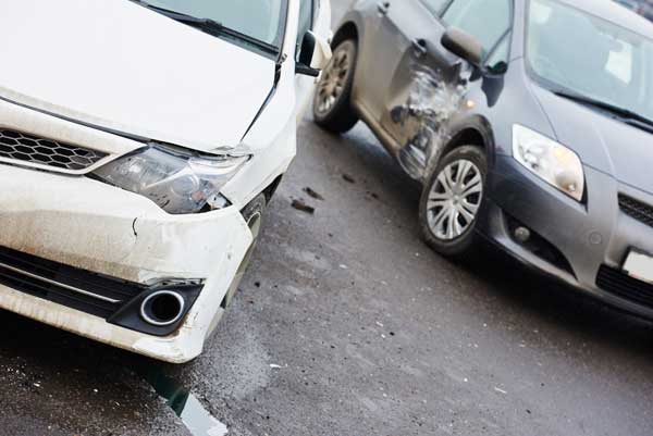 Coche volcado tras accidente