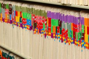 files with color coded tabs