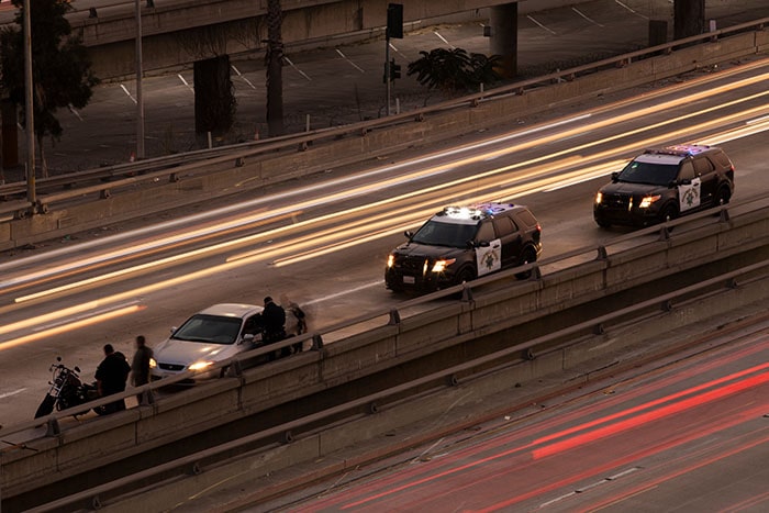 CHP vehicles near accident on 101 freeway
