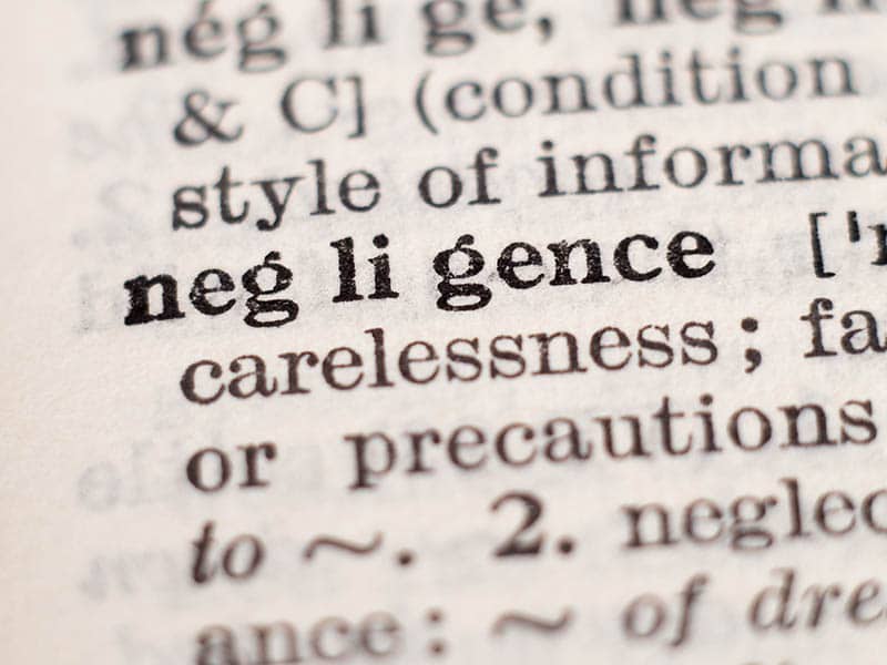 Negligence on dictionary page