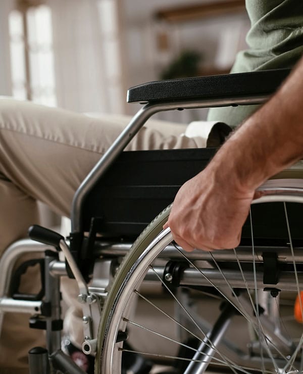 Disabled employee in wheelchair