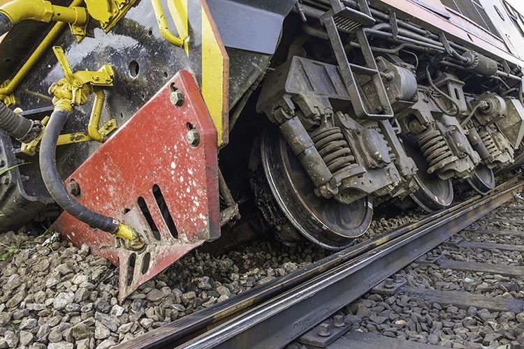 Train off the tracks after accident