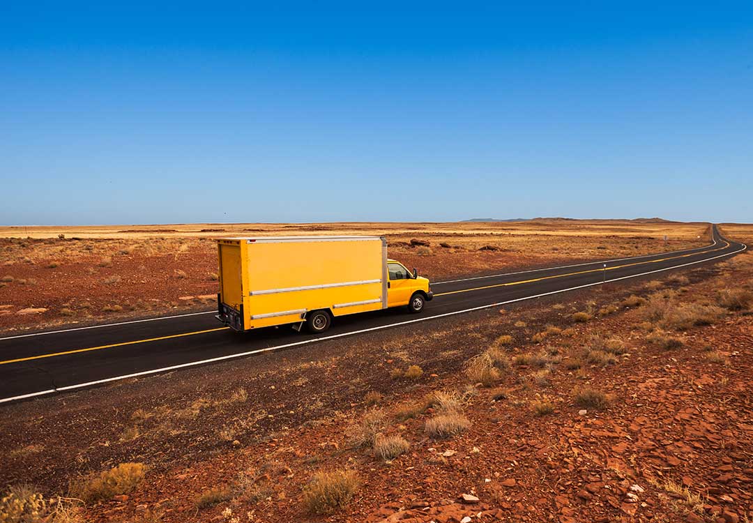 moving truck on the road