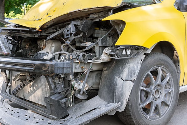 front end taxi cab accident