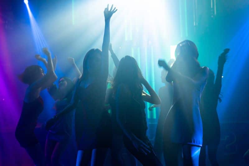 Group of women dancing at a nightclub