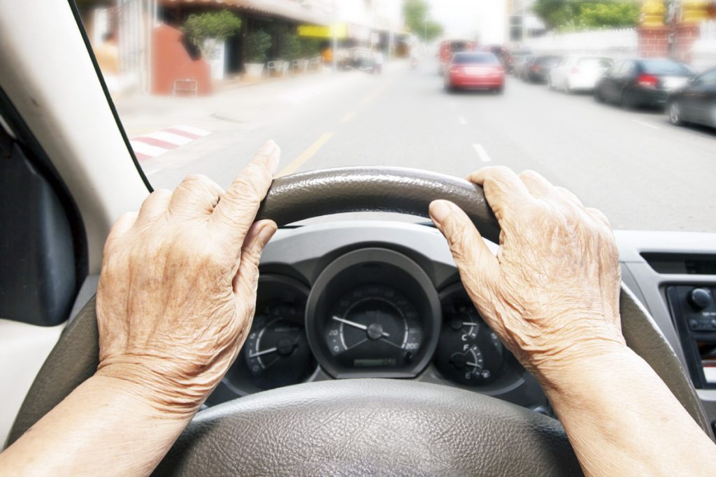 old person driving pov