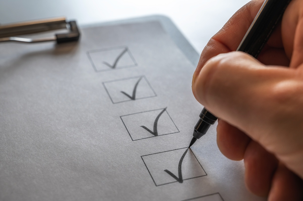 Checklist on clipboard